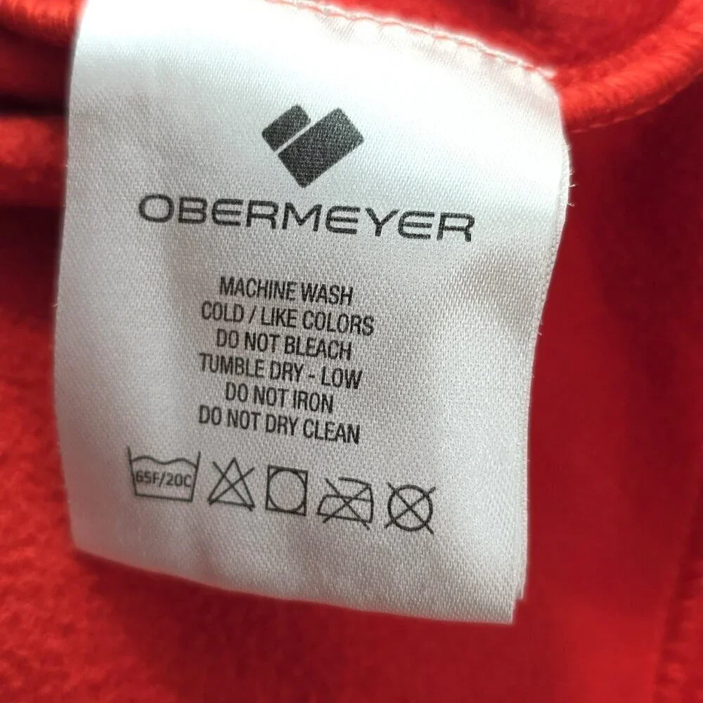 OBERMEYER  Red Quarter Zip Fleece Sweater Jacket Size Small
